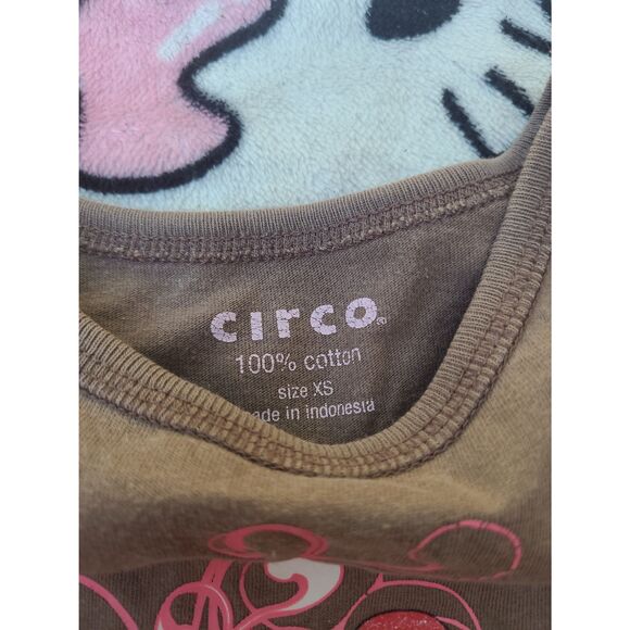 Kids Size XS Girls Cute Y2K Brown Pink Hearts Vintage Fashion Style Shirt Youth - Picture 3 of 5